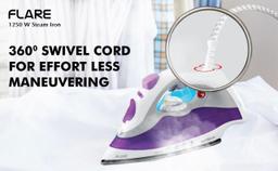 HAVELLS Flare 1250 W Steam Iron with Teflon Coated Sole Plate,(Purple)