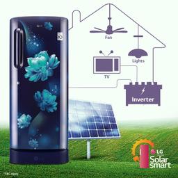 LG 224 L 5 Direct-Cool Smart Inverter Compressor Single-Door Refrigerator (GL-D241ABCU, Blue Charm, Base stand with Drawer,