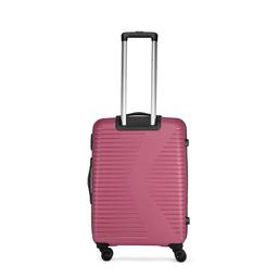 Hard Body Luggage 4 Wheels - Polypropylene, 360 Degree Wheeling Trolley For Travel Medium 64cm - Pink