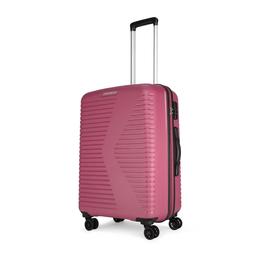 Hard Body Luggage 4 Wheels - Polypropylene, 360 Degree Wheeling Trolley For Travel Medium 64cm - Pink