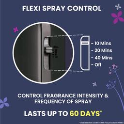 Godrej aer Matic Kit (Machine + 1 Refill) - Automatic Room Fresheners with Flexi Control Spray | Violet Valley Bloom | 2200 Sprays Guaranteed | Lasts up to 60 days (210ml)