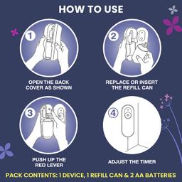 Godrej aer Matic Kit (Machine + 1 Refill) - Automatic Room Fresheners with Flexi Control Spray | Violet Valley Bloom | 2200 Sprays Guaranteed | Lasts up to 60 days (210ml)