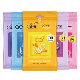 Godrej aer Power Pocket Bathroom Freshener – Assorted Pack of 5 (50g)| Lasts up to 30 days | Germ Protection