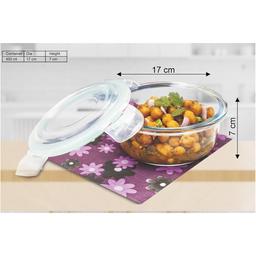 SignoraWare Lock 'N' Store Round High Microwave Oven Borosilicate Safe Glass Container with Air Tight Lid | Multipurpose Jar Box (950ml, Transparent, Food Grade)