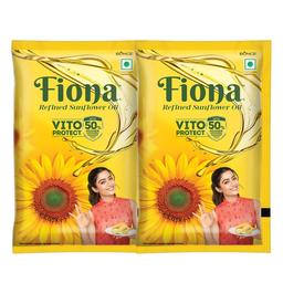Fiona Refined Sunflower Oil -1 Liter Pouch (Pack of 2)