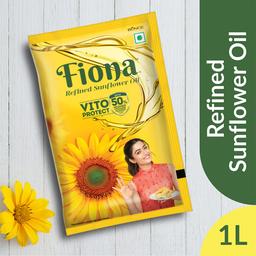Fiona Refined Sunflower Oil -1 Liter Pouch (Pack of 2)