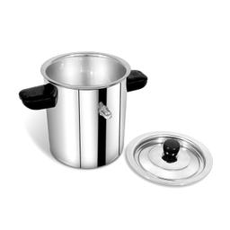 N-DURAA Stainless Steel Milk Boiler Induction Compatible with Whistle Indication | Milk Boiler with Induction Base | Steel Milk Boiler 1Litre