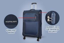 American Tourister Kamiliant Polyester 68 Cm 4 Wheels Spinner Wheels, Trolley Bag trolly/Luggage (Blue)