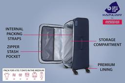 American Tourister Kamiliant Polyester 68 Cm 4 Wheels Spinner Wheels, Trolley Bag trolly/Luggage (Blue)