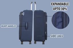 American Tourister Kamiliant Polyester 68 Cm 4 Wheels Spinner Wheels, Trolley Bag trolly/Luggage (Blue)