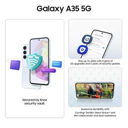 Samsung Galaxy A35 5G (Awesome Iceblue, 8GB RAM, 128GB Storage) | Premium Glass Back | 50 MP Main Camera (OIS) | Nightography | IP67 | Corning Gorilla Glass Victus+ | sAMOLED with Vision Booster