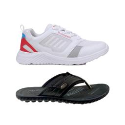 ASIAN Blade-13 Running Shoes for Men Sport Shoes & Asian Brand Men's 4901 Chappal/Sandal/Flip Flop (Black) COMBO