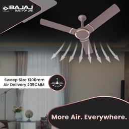 Bajaj Stylo 12S2 1200MM Ceiling Fans for Home | BEE-2 Star Rated Energy Efficient | SUPER 5TUFF TECHNOLOGY™ | SumoTuff Blades | High Air Delivery & High Speed 【Dark Walnut】