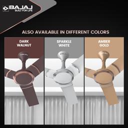 Bajaj Stylo 12S2 1200MM Ceiling Fans for Home | BEE-2 Star Rated Energy Efficient | SUPER 5TUFF TECHNOLOGY™ | SumoTuff Blades | High Air Delivery & High Speed 【Dark Walnut】