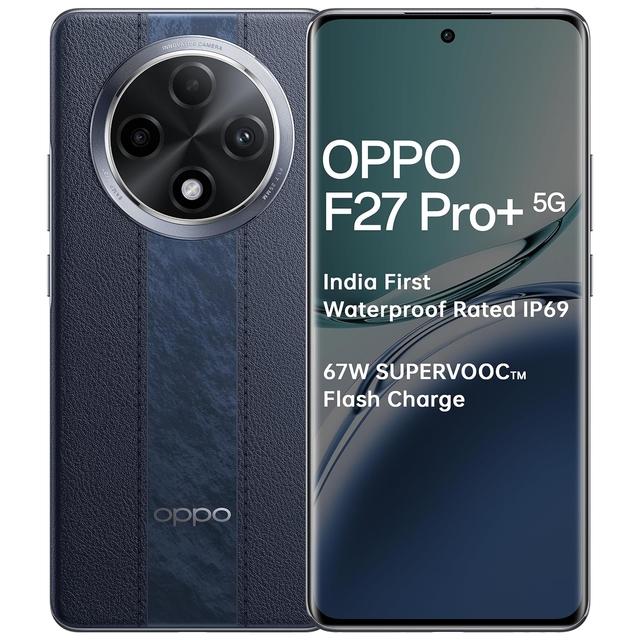 OPPO F27 Pro+ 5G (Midnight Navy, 8GB RAM, 256GB Storage) | 6.7" FHD+ AMOLED Toughest 3D Curved Display|64MP AI Featured Camera|IP69 | 67W SUPERVOOC|