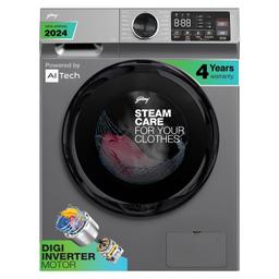 Godrej 10 Kg 5 Star, 4 Years comprehensive warranty, With AI Tech, Digi Inverter Fully-Automatic Front Load Washing Machine (2024 Model, WFEON CEL 1014 IEBT SLSR, Silver Stream, With Steam Wash)