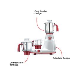 Prestige Deluxe LS 750-Watt Mixer Grinder (White and Red)