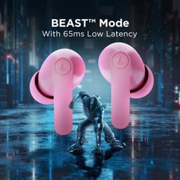 boAt Airdopes 121 PRO Truly Wireless in Ear Ear Buds w/Quad Mic ENx, Low Latency Mode for Gaming, 50H Playtime, IWP, IPX4, Battery Indicator Screen(Mint Bubblegum)