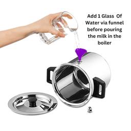 N-DURAA Stainless Steel Milk Boiler Induction Compatible with Whistle Indication | Milk Boiler with Induction Base | Steel Milk Boiler 1Litre