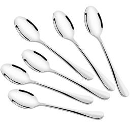 6 PCS Spoons, Mini Stainless Steel Coffee Spoons, Sliver,