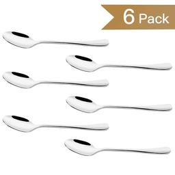 6 PCS Spoons, Mini Stainless Steel Coffee Spoons, Sliver,