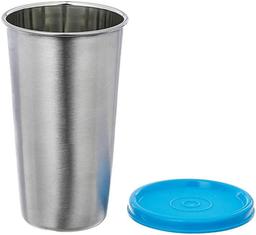 Signora Ware Stainless Steel Mini Tumbler/Food Storage with Lid | Air Tight Leak Proof Glass Tumblers for Office Gym Yoga Hiking Trekking Travel Home Kitchen (300Ml), Set of 1, Blue