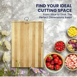 Bamboo Wooden Cutting Board for Slicing & Kitchen Chopping Board & Kai Hocho Kitchen Knife 2 piece Medium Size With Signoraware Vegetable Chopper,