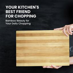 Bamboo Wooden Cutting Board for Slicing & Kitchen Chopping Board & Kai Hocho Kitchen Knife 2 piece Medium Size With Signoraware Vegetable Chopper,