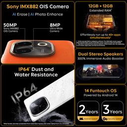 iQOO Z9s Pro 5G (Flamboyant Orange, 8GB RAM, 256GB Storage) | Snapdragon 7 Gen 3 Processor | 120 Hz Curved AMOLED Display with 4500 nits Local Peak Brightness | 5500 mAh Battery | AI Erase