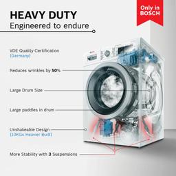 Bosch 8 kg 5 Star Fully-Automatic Front Loading Washing Machine (WAJ28262IN, Silver, AI active water plus, In-Built Heater)