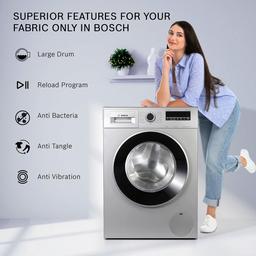 Bosch 8 kg 5 Star Fully-Automatic Front Loading Washing Machine (WAJ28262IN, Silver, AI active water plus, In-Built Heater)