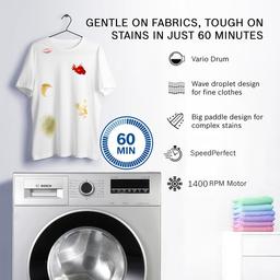 Bosch 8 kg 5 Star Fully-Automatic Front Loading Washing Machine (WAJ28262IN, Silver, AI active water plus, In-Built Heater)