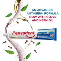 Pepsodent Germicheck 8 Actions, Whole Mouth Toothpaste With Anti-Germ Formula, Clove And Neem Oil, 500 g Family Pack