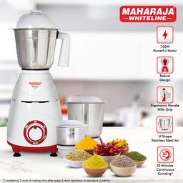 Maharaja Whiteline Neo DLX Mixer Grinder 750 Watt Motor (White)