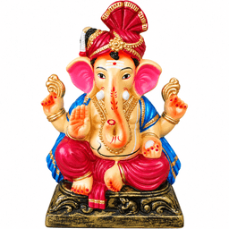 CLAY GANESHA, 100% ECO-FRIENDLY CLAY GANESHA IDOL, Size: 1 Feet