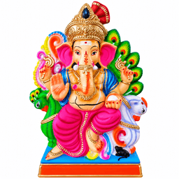 CLAY GANESHA, 100% ECO-FRIENDLY CLAY GANESHA IDOL, Size: 1.5 Feet