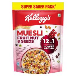 Kellogg's Muesli Fruit Nut & Seeds 750G | 12-In-1 Power Breakfast | India'S No. 1 Muesli | Multigrain Breakfast Cereal
