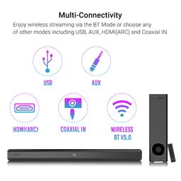 Zebronics ZEB-JUKE BAR 3900 Wireless Bluetooth Soundbar With Subwoofer Supporting Wall Mount,(80 Watt, 2.1 Channel)