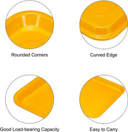 Plastic Fast Food Tray, Restaurant Lunch Tray Plastic Serving Tray Plastic Cafeteria Trays Food Serving Trays & Unbreakable BPA Free Plastic Bowl (Set of 9PCS)