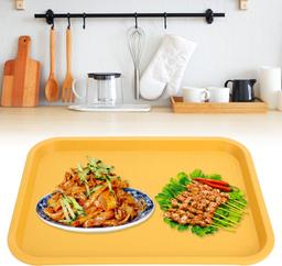 Plastic Fast Food Tray, Restaurant Lunch Tray Plastic Serving Tray Plastic Cafeteria Trays Food Serving Trays & Unbreakable BPA Free Plastic Bowl (Set of 9PCS)