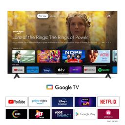 TCL 139 cm (55 inches) Metallic Bezel-Less Series 4K Ultra HD Smart LED Google TV 55V6B (Black)