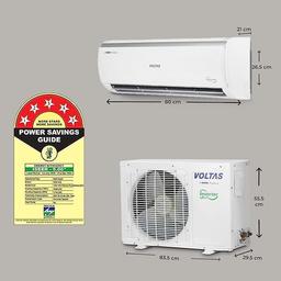 Voltas 1 Ton 5 Star, Inverter Split AC(Copper, 4-in-1 Adjustable Mode, Anti-dust Filter, 2024 Model, 125V Vectra Elite-1, White)