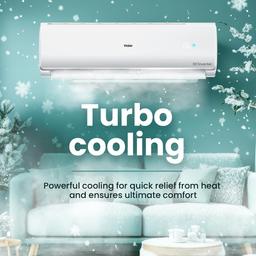 Haier 1.5 Ton 3 Star Twin Inverter Split AC (Copper, 7 in 1 Convertible, Frost Self Clean, HD Filter, Cools at 54°C, Long Air Throw - HSU17VP-TQS3BN-INV, White)