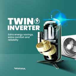 Haier 1.5 Ton 3 Star Twin Inverter Split AC (Copper, 7 in 1 Convertible, Frost Self Clean, HD Filter, Cools at 54°C, Long Air Throw - HSU17VP-TQS3BN-INV, White)