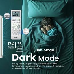 Haier 1.5 Ton 3 Star Twin Inverter Split AC (Copper, 7 in 1 Convertible, Frost Self Clean, HD Filter, Cools at 54°C, Long Air Throw - HSU17VP-TQS3BN-INV, White)