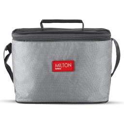 MILTON Delicious Lunch Box with Insulated Fabric Jacket, 3 Stainless Steel Containers 210 ml, 340 ml, 500 ml &Tumbler 380 ml, Leak-Proof Tiffin for Office, College, Picnic, Grey